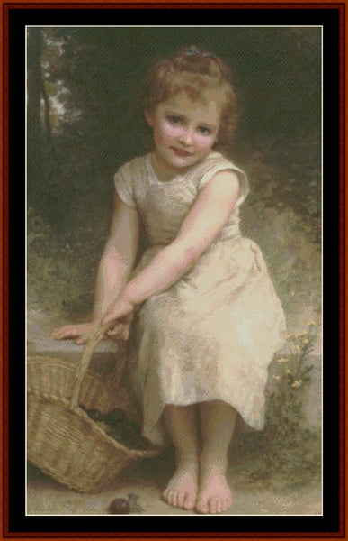 Plums - William Bouguereau pdf cross stitch pattern