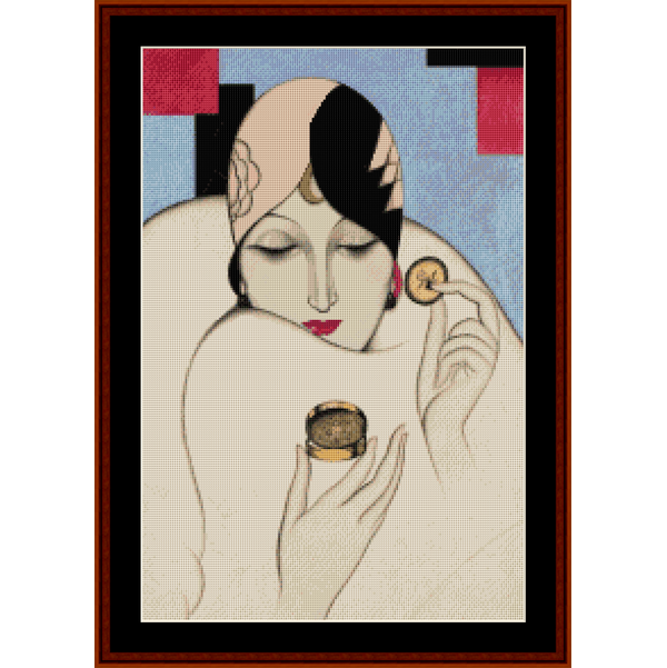 Counted Cross Stitch Pattern by Cross Stitch Collectibles of a woman with a headscarf and jewelry