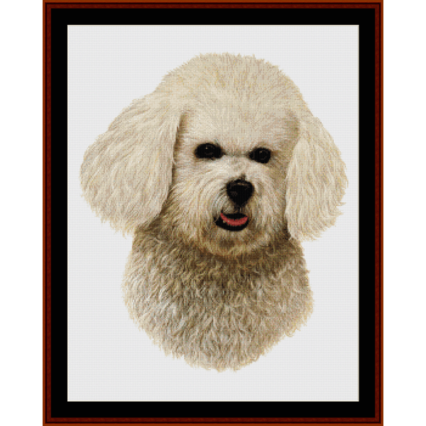 Counted Cross Stitch Pattern by Cross Stitch Collectibles depicting a Bichon Frise dog's face.
