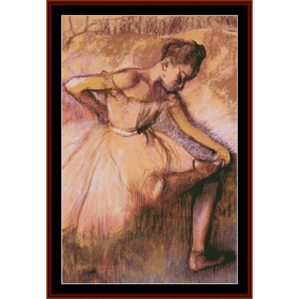 Counted Cross Stitch Pattern – Pink Dancer by Edgar Degas - Cross Stitch Collectibles