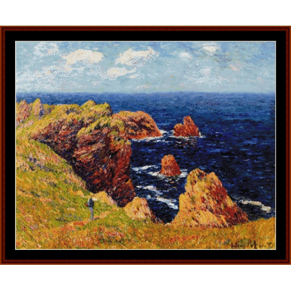 Counted Cross Stitch Pattern - Promenade on the Coastal Path by Henry Moret - Cross Stitch Collectibles