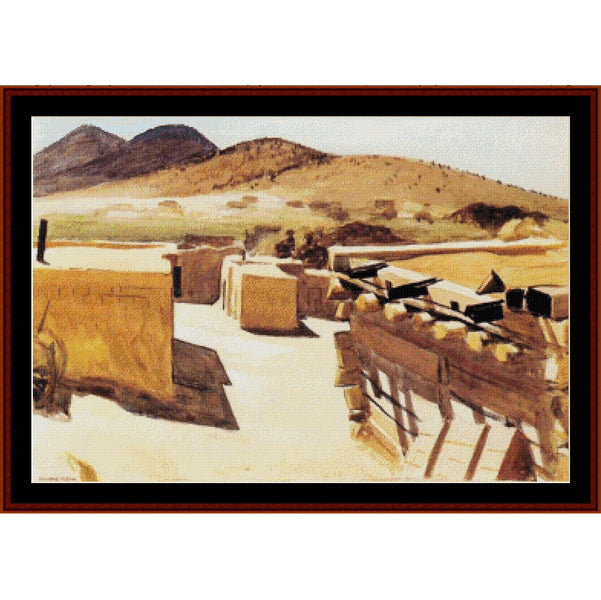 Counted Cross Stitch Pattern: Adobe Houses by Edward Hopper - Cross Stitch Collectibles