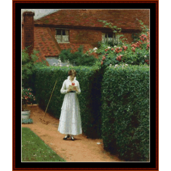 Counted Cross Stitch Pattern – By the Garden by Frederick Leighton - Cross Stitch Collectibles