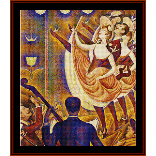Counted Cross Stitch Pattern by Cross Stitch Collectibles of a dancer on a carousel with a colorful background