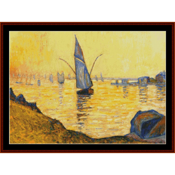 Counted Cross Stitch Pattern – Concarneau Study, 1891 by Paul Signac - Cross Stitch Collectibles