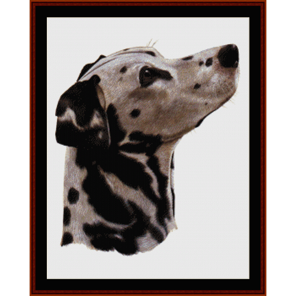 Counted Cross Stitch Pattern by Cross Stitch Collectibles depicting the head of a Dalmatian dog