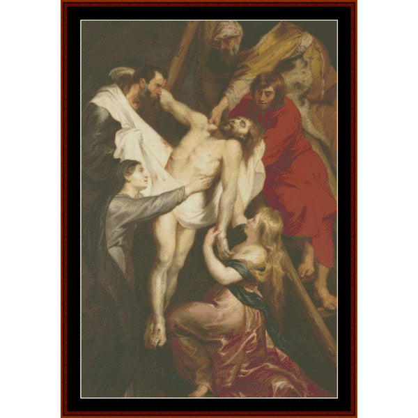 Counted Cross Stitch Pattern – Descent from the Cross by Peter Paul Rubens - Cross Stitch Collectibles