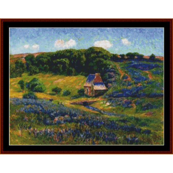 Counted Cross Stitch Pattern – Farm in Breton Countryside by Henry Moret - Cross Stitch Collectibles