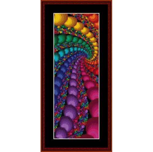 Colorful abstract Counted Cross Stitch Pattern bookmark by Cross Stitch Collectibles
