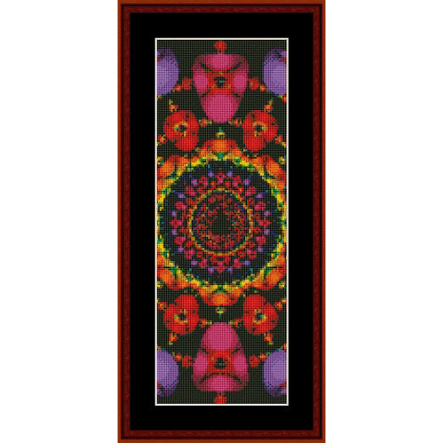 Colorful abstract Counted Cross Stitch Pattern by Cross Stitch Collectibles with floral elements