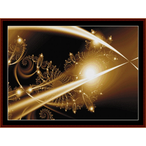 Counted Cross Stitch Pattern by Cross Stitch Collectibles abstract design with gold and black