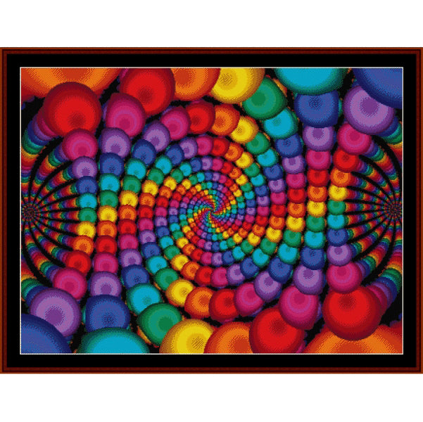Colorful spiral Counted Cross Stitch Pattern by Cross Stitch Collectibles