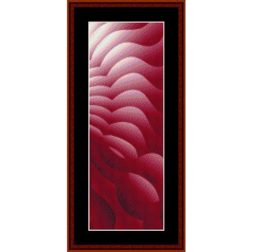 Counted Cross Stitch Pattern by Cross Stitch Collectibles with red and pink wave-like patterns