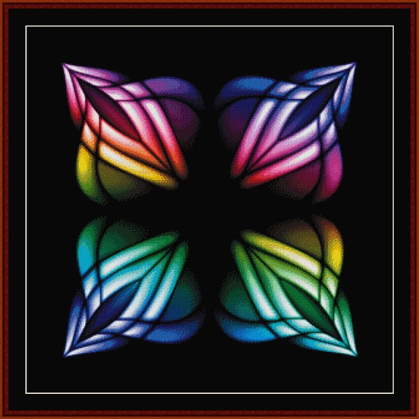 Colorful butterfly design on a black background - Counted Cross Stitch Pattern by Cross Stitch Collectibles