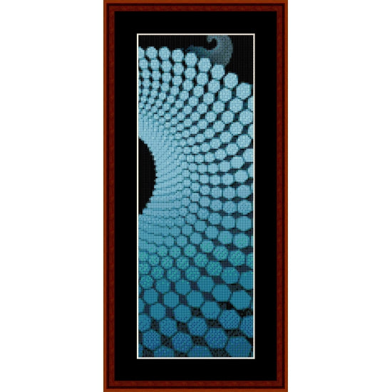 Counted Cross Stitch Pattern by Cross Stitch Collectibles with blue and black circular design