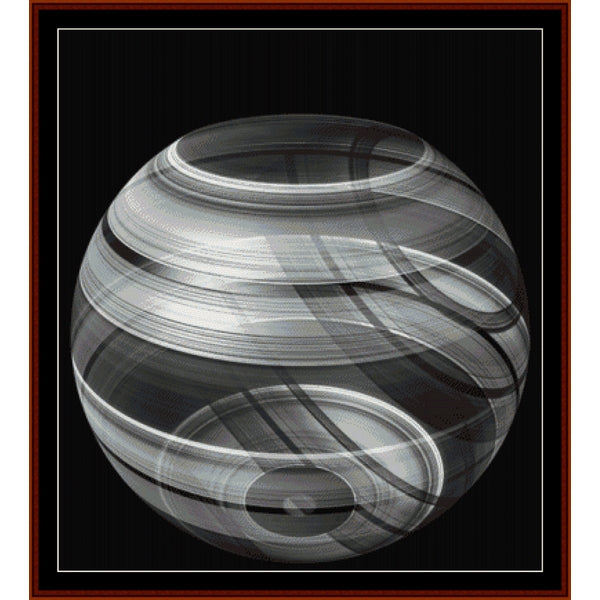 Black and white abstract sphere design - Counted Cross Stitch Pattern by Cross Stitch Collectibles