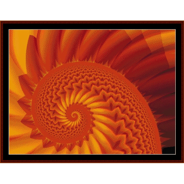 Close-up of a sunflower with a detailed center - Counted Cross Stitch Pattern by Cross Stitch Collectibles