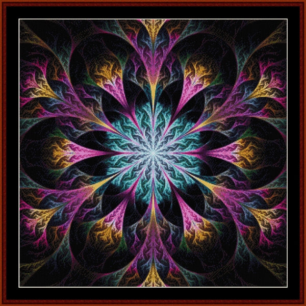 Colorful fractal Counted Cross Stitch Pattern by Cross Stitch Collectibles