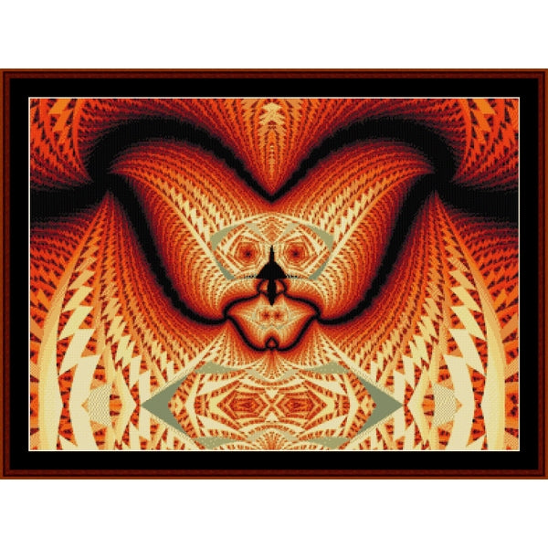 Counted Cross Stitch Pattern by Cross Stitch Collectibles with a red and orange abstract design