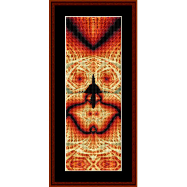 Decorative Counted Cross Stitch Pattern by Cross Stitch Collectibles with geometric design in orange and yellow