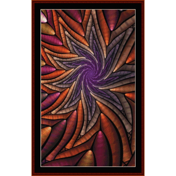Colorful abstract spiral Counted Cross Stitch Pattern by Cross Stitch Collectibles