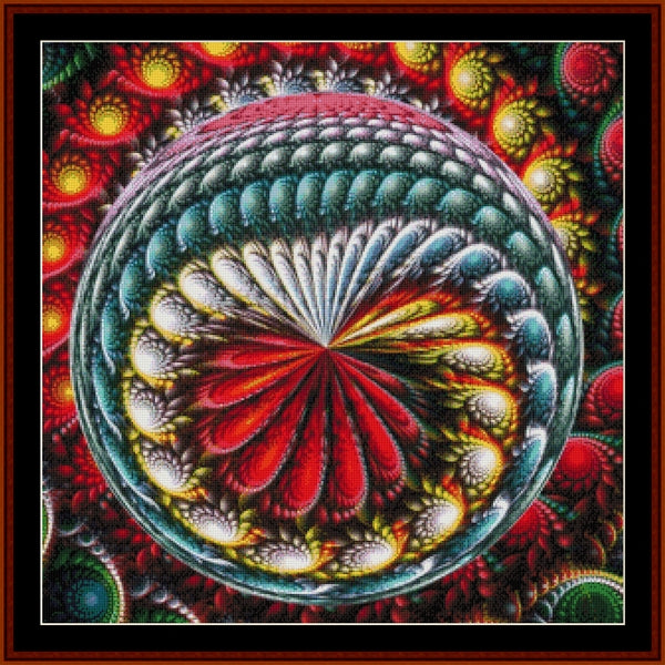 Colorful circular Counted Cross Stitch Pattern by Cross Stitch Collectibles with intricate patterns and vibrant colors