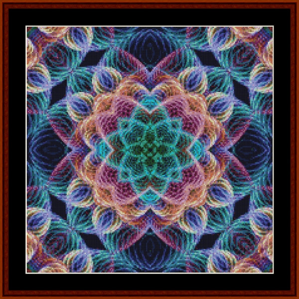 Colorful mandala Counted Cross Stitch Pattern by Cross Stitch Collectibles