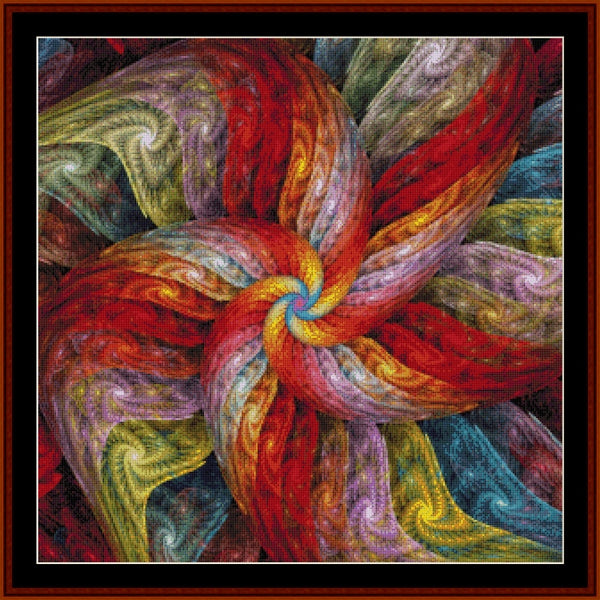 Colorful abstract Counted Cross Stitch Pattern by Cross Stitch Collectibles with swirling colors