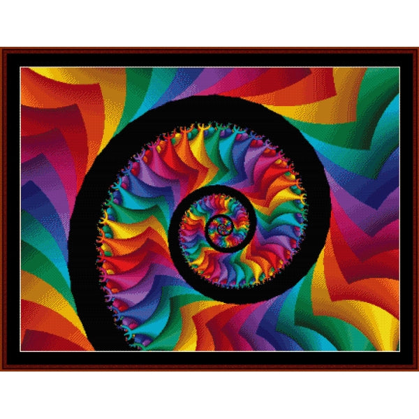 Colorful spiral Counted Cross Stitch Pattern by Cross Stitch Collectibles
