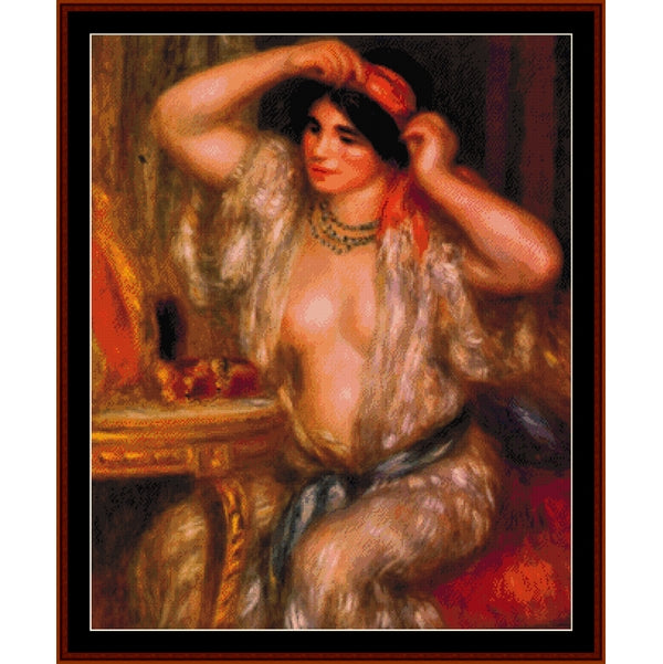 Counted Cross Stitch Pattern by Cross Stitch Collectibles of a woman with long hair in an ornate setting