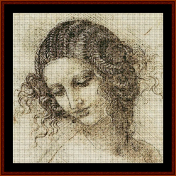 Counted Cross Stitch Pattern – Head of Leda by Leonardo da Vinci - Cross Stitch Collectibles