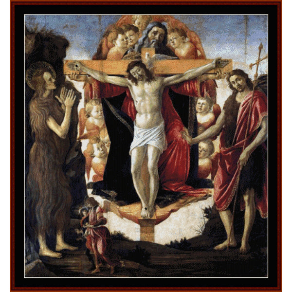 Counted Cross Stitch Pattern by Cross Stitch Collectibles of the Crucifixion with figures around the cross