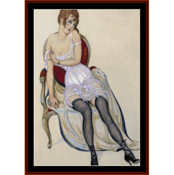 Counted Cross Stitch Pattern: Lady in Underwear by Gerda Wegener by Cross Stitch Collectibles