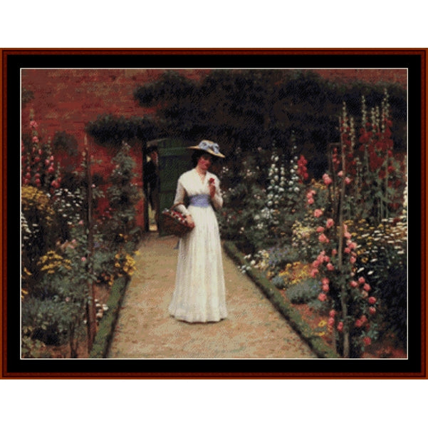 Counted Cross Stitch Pattern: Lady in the Garden by Frederick Leighton by Cross Stitch Collectibles