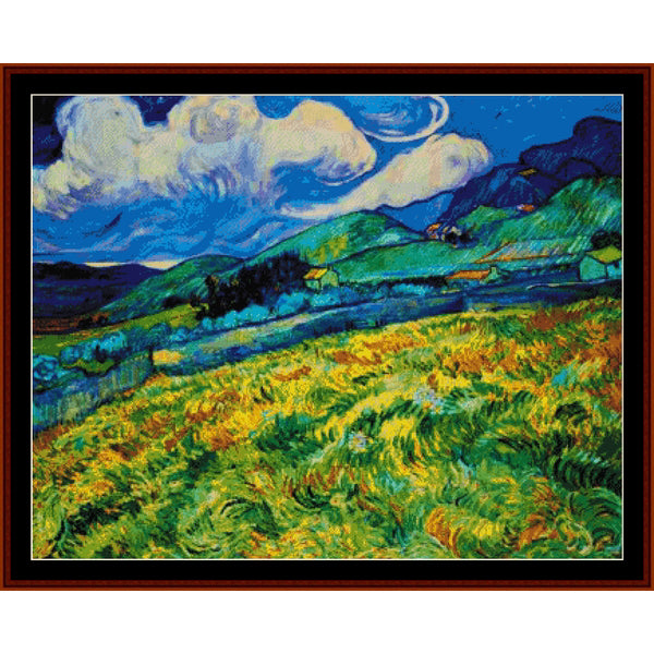Counted Cross Stitch Pattern: Landscape from St. Remy by Vincent Van Gogh - Cross Stitch Collectibles