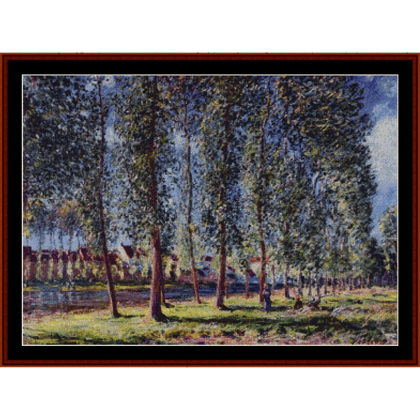 Counted Cross Stitch Pattern: Lane of Poplars at Moret by Alfred Sisley - Cross Stitch Collectibles