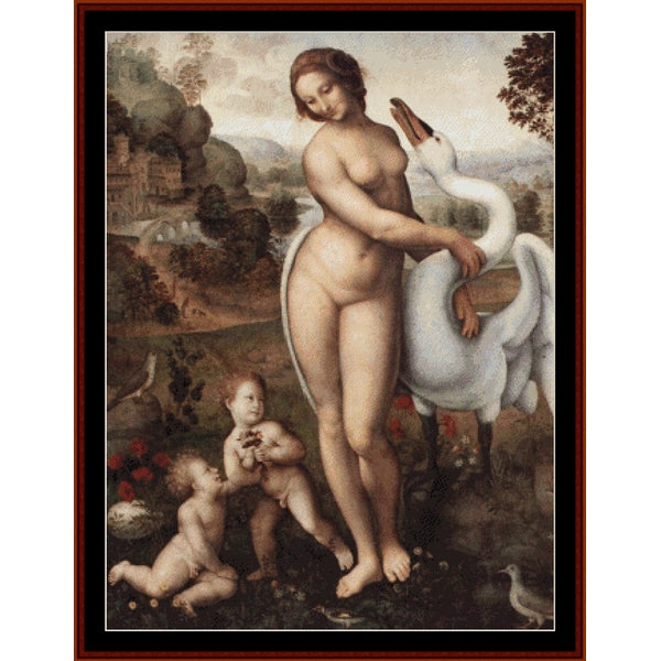 Counted Cross Stitch Pattern: Leda and the Swan by Leonardo da Vinci – Cross Stitch Collectibles