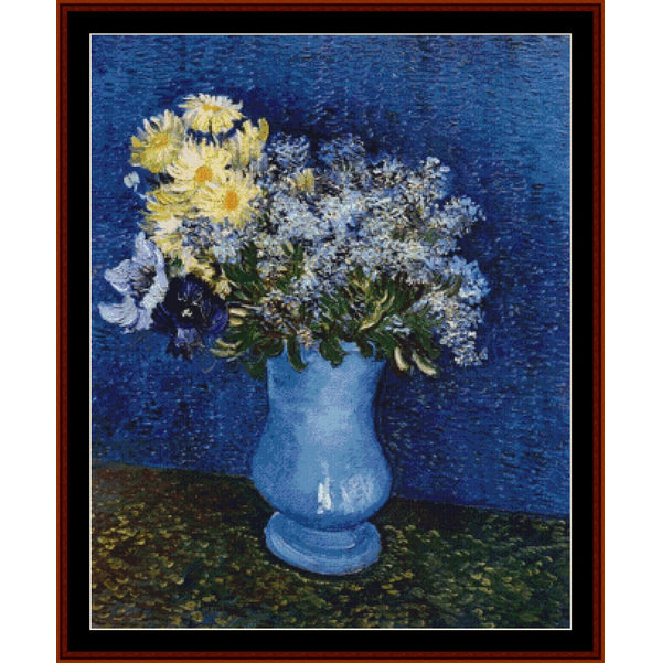 Counted Cross Stitch Pattern: Lilacs-Marguerites-Anemones by Vincent Van Gogh – Cross Stitch Collectibles
