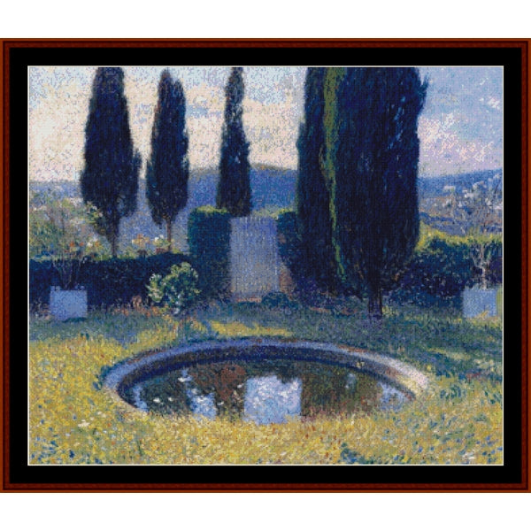 Counted Cross Stitch Pattern: Little Pool in the Park by Henri Martin – Cross Stitch Collectibles