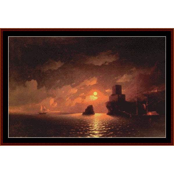 Counted Cross Stitch Pattern: Lunar Night by Ivan Aivazovsky – Cross Stitch Collectibles