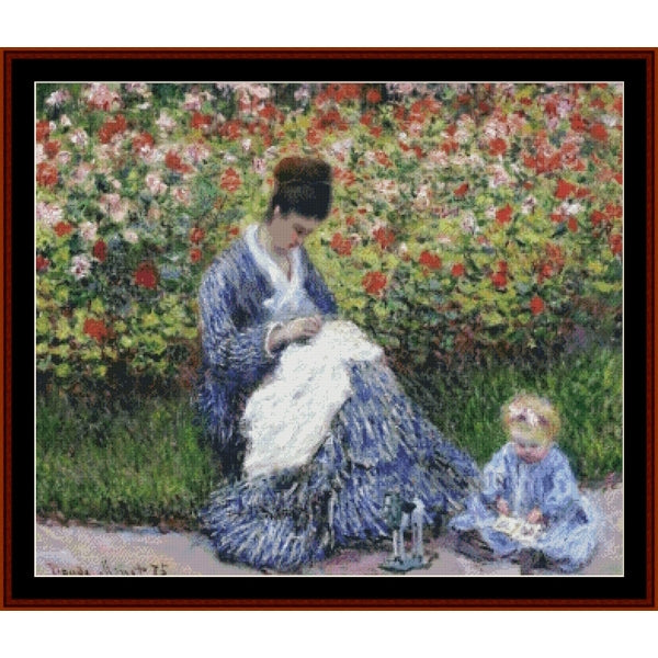 Counted Cross Stitch Pattern: Madame Monet and Child by Claude Monet β Cross Stitch Collectibles