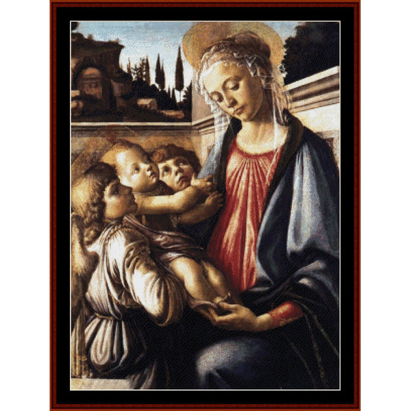 Counted Cross Stitch Pattern: Madonna & Child with Two Angels by Sandro Botticelli – Cross Stitch Collectibles