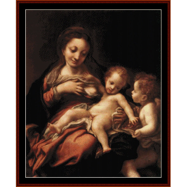 Counted Cross Stitch Pattern: Madonna del Latte, 1524 by Correggio – Cross Stitch Collectibles
