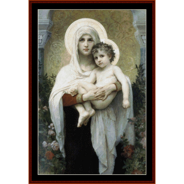 Counted Cross Stitch Pattern: Madonna of the Roses by William Bouguereau – Cross Stitch Collectibles