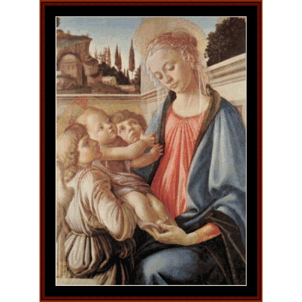 Counted Cross Stitch Pattern: Madonna with Two Angels by Sandro Botticelli β Cross Stitch Collectibles