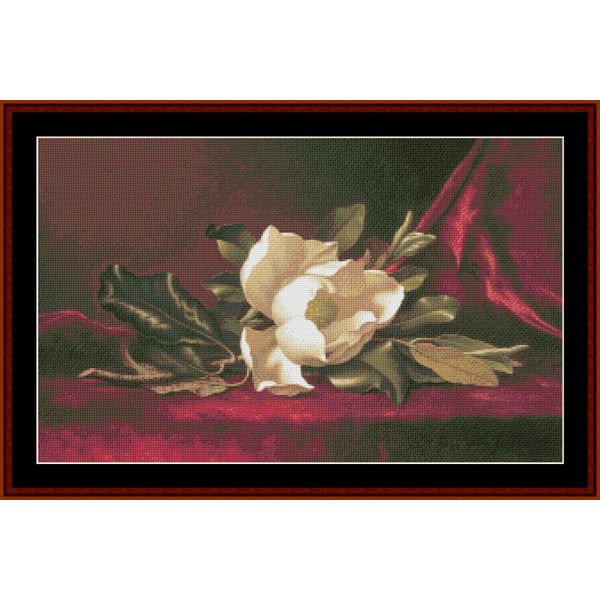 Counted Cross Stitch Pattern: Magnolia Flower by M.J. Heade – Cross Stitch Collectibles
