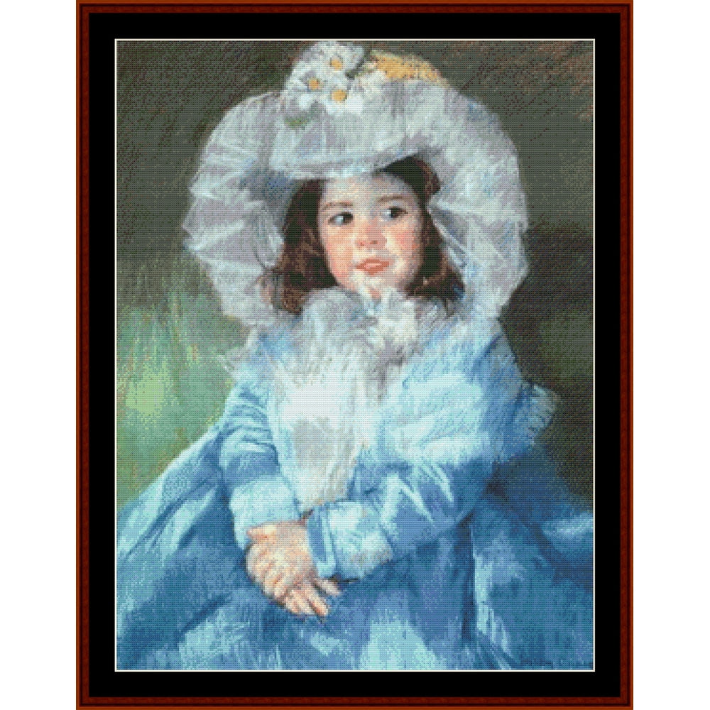 Counted Cross Stitch Pattern: Margot in Blue by Mary Cassatt - Cross Stitch Collectibles