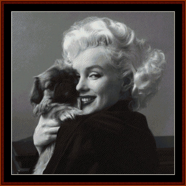 Counted Cross Stitch Pattern: Marilyn and Friend, Marilyn Monroe - Cross Stitch Collectibles