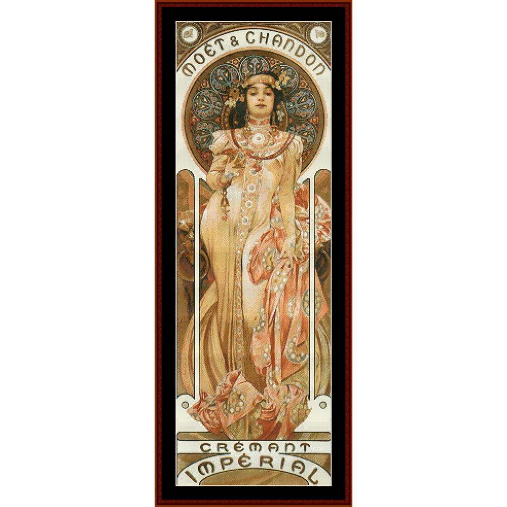 Counted Cross Stitch Pattern: Moet and Chandon 1899 by Alphonse Mucha - Cross Stitch Collectibles
