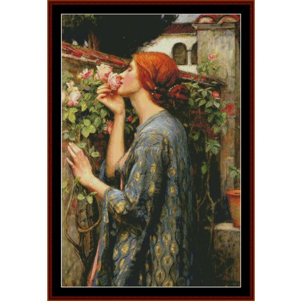 Counted Cross Stitch Pattern: My Sweet Rose by J.W. Waterhouse- Cross Stitch Collectibles